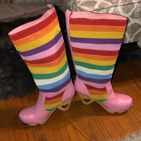 Lola Ramona ~ knee high rainbow boots~ excellent condition~woman 40 or USA 9-9.5 - Picture 16 of 16
